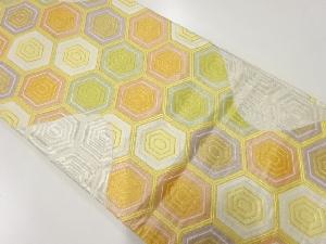 アンティーク　重ね亀甲繋ぎ模様織出し袋帯（材料）